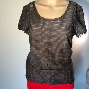 ARMANI KNIT SHORT SLEEVE TOP